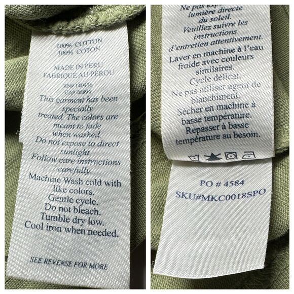 Faherty Sunwashed Organic Cotton Pocket Tee Men's L Sage Green T-Shirt Peru Soft - Picture 7 of 9